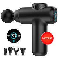 Pistolet de massage électrique professionnel pour femmes, 4 têtes, pour relaxation musculaire et fascia, vibrateur à percussion profonde, petit pistolet facial