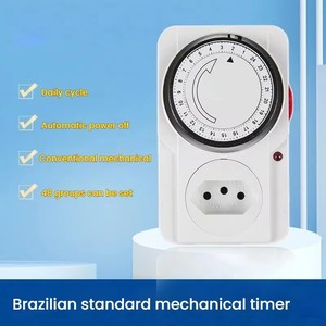 Minuteur mécanique standard brésilien 24 heures, <span class=keywords><strong>prise</strong></span> <span class=keywords><strong>programmable</strong></span> 10A 220V, interrupteur écologique en plastique pour lampe de culture domestique - Product Image 5