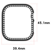 Boîtier de montre PC creux à une rangée de diamants pour Apple Watch S12 43mm 47mm, coque de protection antichoc, accessoire pour montre connectée