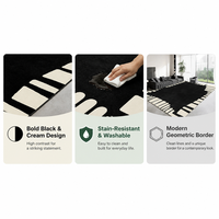 Tapis de salon noir de luxe neuf, premium, sans lavage, essuyable, pour canapé, table basse, chambre à coucher, résistant aux taches