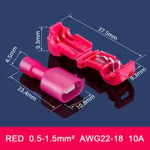 Red Blue Yellow T Tap Type Electrical Wire Fast Connector Splice And Insulated Male Female Terminals For Car Connecting Line