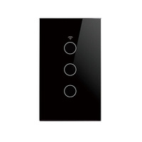 Interrupteur mural intelligent WiFi Tuya édition US avec indicateur LED, compatible Alexa, télécommande RF433, 10A max, commande vocale, PC électrique