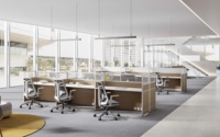 Modern Office Workstation with Glass Steel Aluminium Frame for School & Hospital Application Office Divider Partition
