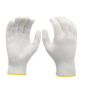 Guantes de Algodón de 30g/Par a Bajo Precio, Populares, Amarillos, con Borde Mecanizado, Duraderos, de Punto, Guantes de Algodón Natural Blanco, Antideslizantes - Product Image 2
