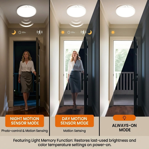 <span class=keywords><strong>Plafonnier</strong></span> <span class=keywords><strong>LED</strong></span> sans fil rechargeable 10000 mAh moderne pour placard, couloir, chambre avec détecteur de mouvement sans fil intégré - Product Image 2