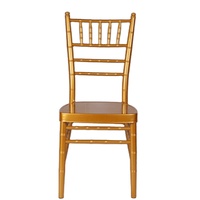 Chaise de mariage de luxe de haute qualité en gros, chaise empilable en métal doré électroplaqué, vente chaude