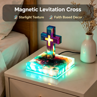 Lámpara Decorativa de Levitación Magnética con Base de Cielo Estrellado Brillante, Rotación Estable, Luz Flotante para Dormitorio u Oficina
