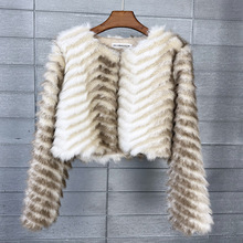 <span class=keywords><strong>Veste</strong></span> d'hiver en polaire épaisse à carreaux vintage confortable pour femmes, taille plus, style court, col en fourrure de renard - Product Image 5