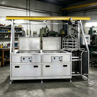 Máquina de Limpieza Ultrasónica Industrial Totalmente Automática Tipo Pórtico de Doble Tanque con Brazo Robótico y Control PLC para Piezas de Automóviles y Hardware