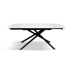 Mesa Extensible Giratoria Achille de Cerámica con Base de Metal Blanco para Comedor Interior - Product Image 2
