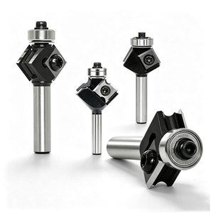 Fraise à chanfreiner indexable en carbure avec guide à roulement, insert 4 faces 45° °   Fraiseuse de profilage de bords pour le travail du bois CNC - Product Image 3