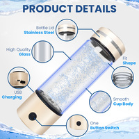 Ioniseur d'eau Cawolo H2, technologie SPE PEM, bouteille d'eau riche en hydrogène de 330 ml, bouteille d'eau hydrogénée portable, générateur d'eau hydrogénée