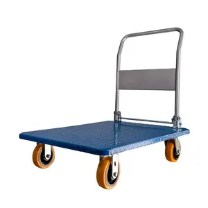 Caster Factory OEM Supplier Industrial Plastic Platform Folding Chrome Plated Multifunction Trolley Cart With Wheels