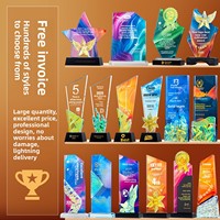 Trophée créatif en cristal coloré, fleur en céramique, accessoires Zhuozhou, récompense pour employé exceptionnel, champion des ventes, personnalisation QY016