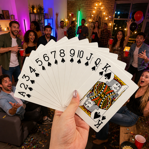 Cartas de Juego Personalizadas de Tamaño Jumbo 2X - Mazo Gigante para Fiestas Familiares con Acabado de Lino - Cartas Ecológicas de Impresión Grande para Uso Profesional OEM/ODM - Product Image 4