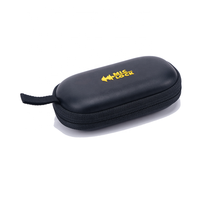 Nouveauté, étui de transport à fermeture éclair personnalisé en cuir PU noir petit rond EVA rigide étanche pour stylo d'enregistrement