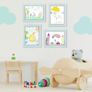 Kids A4 Picture <b>Frames</b> Brown Wood Front Opening Tempered Glass 4x6 Horizontal Vertical Formats A4 Photos Iron Fronted - Product Image 6