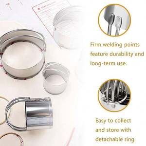 Bakest Set di tagliabiscotti professionale da 5 pezzi tagliabiscotti rotondi in acciaio inossidabile con manico strumenti <span class=keywords><strong>per</strong></span> tagliare la pasta da forno - Product Image 4