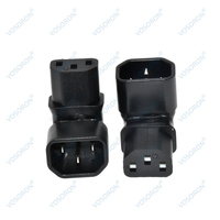 Adaptateur d'extension d'alimentation à angle droit IEC mâle C14 à C13 femelle 90 degrés vers le bas pour PDU et UPS, connecteur 3 broches 250V 10A IEC320