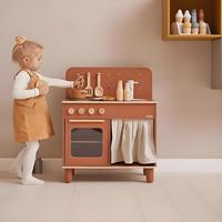 Meilleure vente Simulation son et lumière cuisine maison ensemble rôle semblant jouer grande cuisine jouets éducatifs en bois pour enfants filles