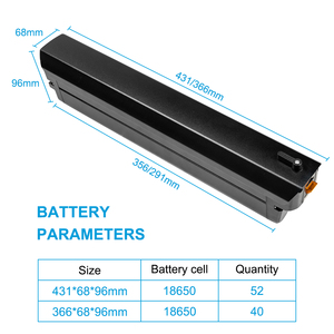 Batería de Litio Recargable Integrada de 36V 48V para Portaequipajes Trasero, 10.4Ah 13Ah 14Ah 17.5Ah, Macroener Gotrax Ride1up Rift TURRIS Ebike Akku - Product Image 2