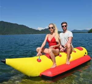 Prix bon marché extérieur gonflable flottant eau banane <span class=keywords><strong>bateau</strong></span> gonflable eau volant banane traîneau avec <span class=keywords><strong>gonfleur</strong></span> électrique - Product Image 3