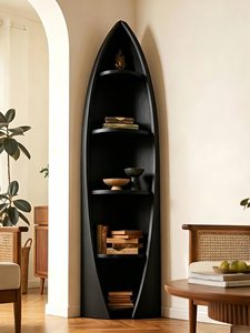Solid Wood <strong>Corner</strong> Cabinet Triangular Cabinet French-Style Boat-Shaped <strong>Corner</strong> Shelving <strong>Unit</strong>, <strong>Corner</strong> Cabinet Living Room Bookshelf - Product Image 3