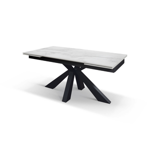 Table à manger extensible Luciano 160 à 240 cm, plateau en céramique, base en métal, usage intérieur - Product Image 1
