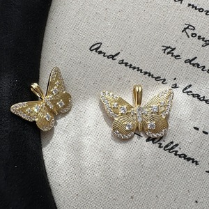 Wenchi S925 Pure Silver Spring/Summer Pendant Butterfly French European American Cross-Border Sparkling <b>Sweet</b> Jewelry Component - Product Image 3