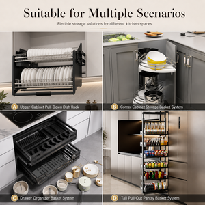 Tunosen moderno armadio da cucina dell'hotel cestello di sollevamento in acciaio <span class=keywords><strong>inox</strong></span> 304Ss <span class=keywords><strong>scolapiatti</strong></span> 2 ripiani Multi-funzione ascensore 3 anni - Product Image 5