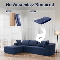 Canapé modulaire sectionnel en forme de L, sans structure, en mousse à mémoire de forme haute densité, certifié CE CEC CertiPUR EN 71, convertible en PU