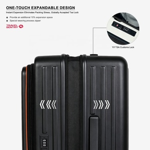 Ensemble de bagages rigides extensibles 3 pièces à ouverture frontale pour affaires avec roulettes pivotantes à amortissement par ressort - Product Image 5