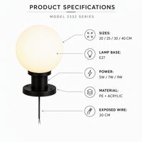 Lampe solaire de cour à capot, étanche IP65, décorative extérieure, style lune, pour villas, murs, portails et piliers