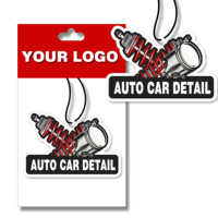 Désodorisant de voiture personnalisé pour atelier de réparation automobile, logo OEM, carte en papier suspendue, parfum longue durée 17-23 jours
