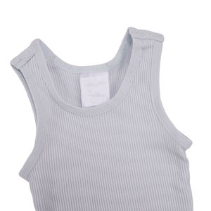 Canottiere organiche a coste per bambini all'ingrosso gilet di cotone per bambini lavorato a maglia senza maniche camicia estiva per bambini vestiti per bambini - Product Image 6