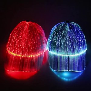 Gorra de béisbol de fibra óptica LED, gorra brillante para discotecas, festivales, <span class=keywords><strong>Halloween</strong></span>, gorra iluminada con integración LED de carga USB - Product Image 6
