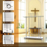 Podium transparent en acrylique mobile Podium de discours de mariage étendu moderne