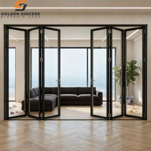 Porte pliante en aluminium GS Villa avec double vitrage en verre trempé style accordéon - Product Image 4