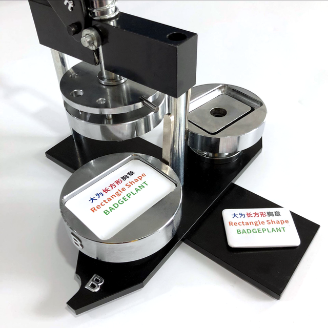 40*60mm Rectangular Tinplate Badge Machine Tools Including Badge Mold Cutter Button Badge Machine