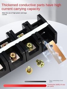 บล็อกขั้วต่อแบบสองแถวสำหรับกระแสไฟฟ้าขนาดใหญ่ ชุดจ่ายไฟ TC ซีรีส์ สำหรับสายไฟขนาด 21-30 AWG ขั้วต่อ 51-60 จุด แบบกั้นสายไฟ - Product Image 3