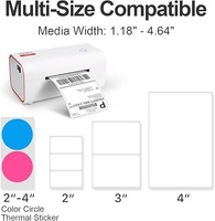 Imprimante d'étiquettes thermiques directes de 4 pouces avec USB, Bluetooth et Wi-Fi, imprimante d'étiquettes d'expédition pour entrepôt 4x6, imprimante de bureau pour étiquettes de 108 mm