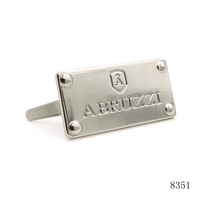 Etiqueta Metálica Cuadrada de Níquel con Logotipo, Etiqueta de Aleación de Zinc con Logotipo Personalizado, Nombre de Marca para Bolsos, Prendas y Accesorios