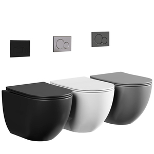 Piège de type P <span class=keywords><strong>suspendu</strong></span> toilette articles sanitaires salle de bain <span class=keywords><strong>Wc</strong></span> céramique ronde murale cuvette de toilette murale toilette suspendue - Product Image 2