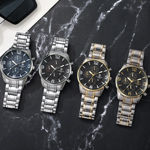 Montre de style professionnel transfrontalier pour hommes, cadran rond, calendrier, multifonctionnelle, montre à quartz de luxe pour hommes - Product Image 1