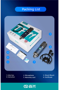 Microphone à condensateur professionnel haut de gamme <span class=keywords><strong>TF11</strong></span> à large diaphragme, 48V, métal, XLR, câblé, pour enregistrement, chant, équipement sonore live - Product Image 6