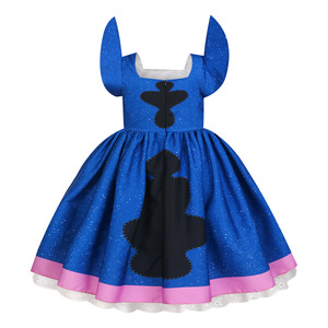 Stitch Lilo Movie-Inspired Kids Girls Dress Halloween Princess Puffy Fancy Dress para puesta en escena Nuevo y exclusivo - Product Image 4