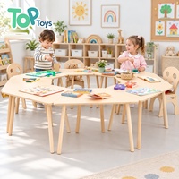 Ensemble table et chaises d'activités en forme de fleur avec dossiers découpés ronds pour la maternelle, la garderie et la crèche