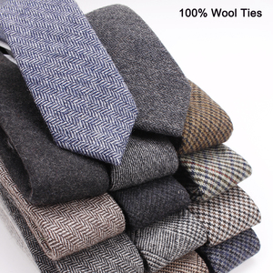Corbata de lana personalizada con patrón de cuadros de puntos coloridos <span class=keywords><strong>pequeños</strong></span>, corbata tejida de lana <span class=keywords><strong>para</strong></span> trajes embalados en fábrica de corbatas de regalo - Product Image 3