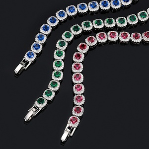 Fashion Jewelry Eco-friendly <b>Copper</b> 4mm Green Jade Cubic Zirconia Tennis <b>Bracelet</b> for Retro Elegant Daily Wear - Product Image 5