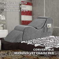 Yoga-Massage-Konvertierbare Chaiselongue-Bank, klappbarer Liegestuhl, 22 Zoll, Mikro-Velours Ottoman, Mid-Century, weich, verstellbar, für das Wohnzimmer